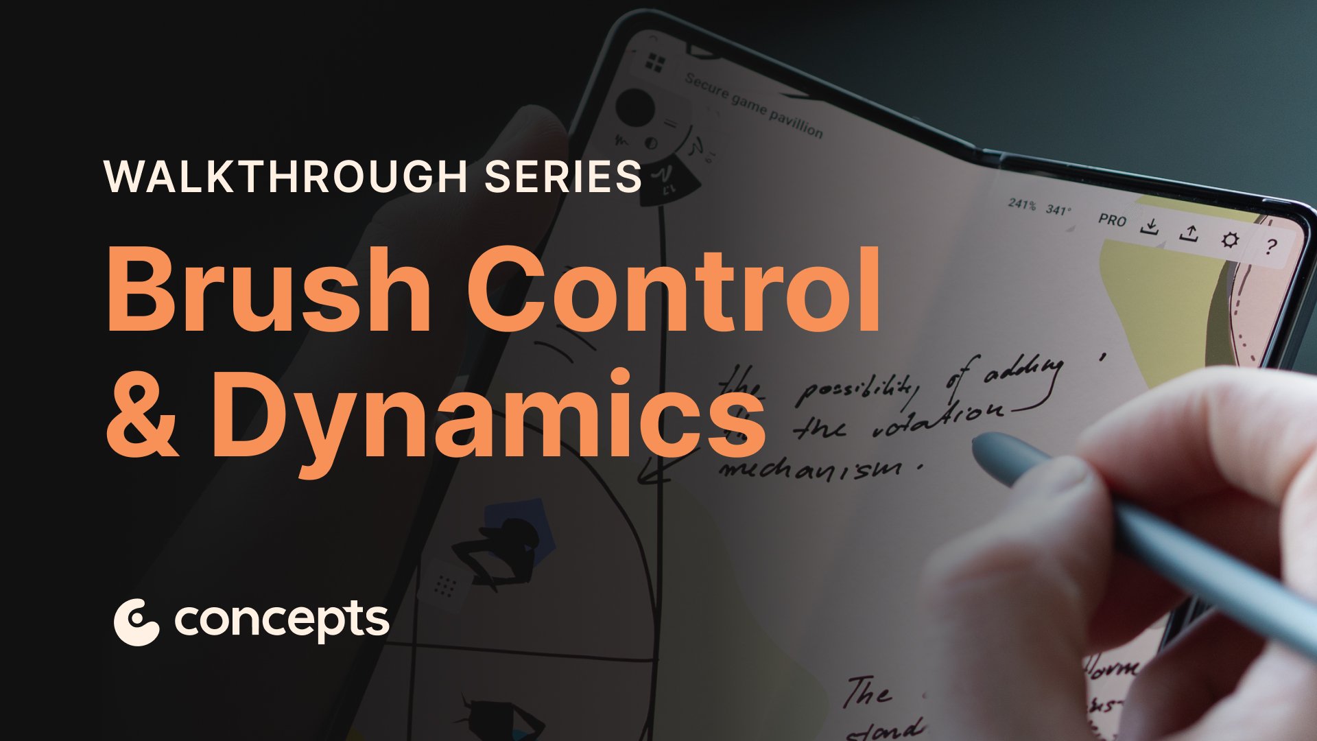 Concepts Walkthrough Tutorial video covering brush customization and stylus settings.