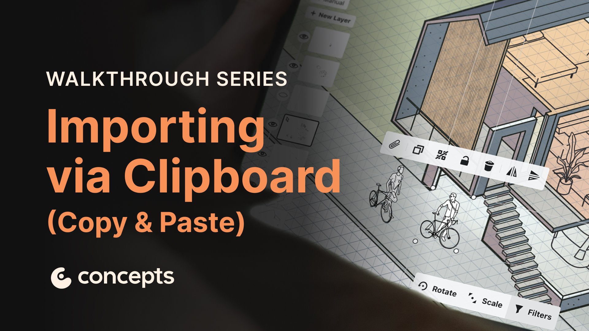 Concepts Walkthrough Tutorial video covering clipboard workflows, in-app copying and pasting, and cross-device syncing.