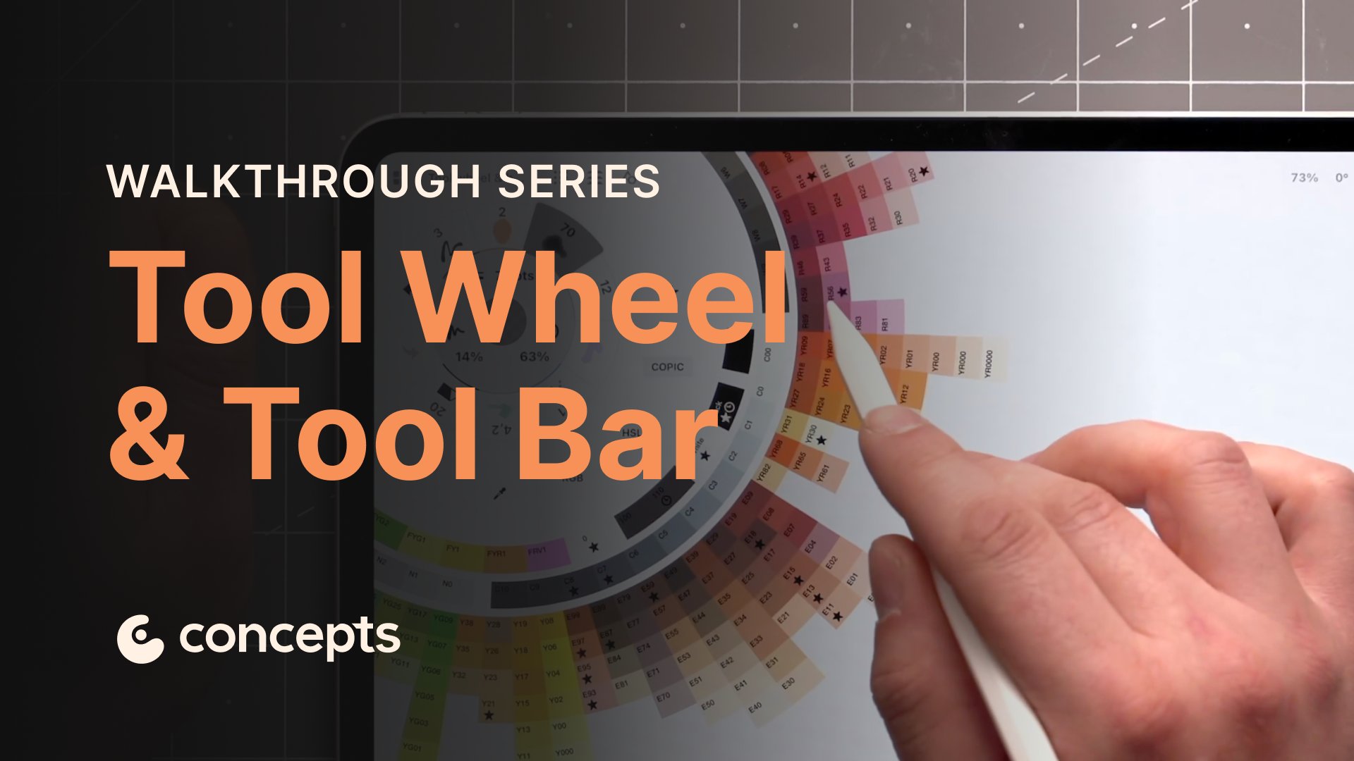 Concepts Walkthrough Tutorial video covering Tool Wheel customization and brush settings.