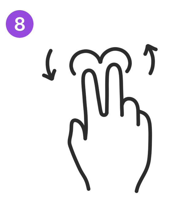 Two-finger rotate gesture illustration