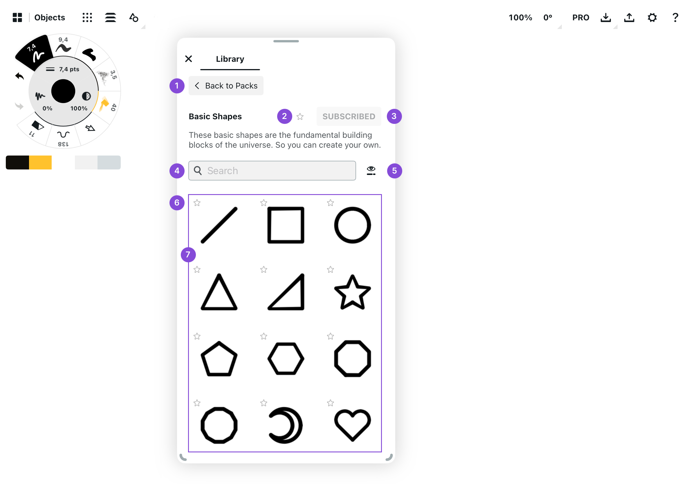 Object Pack View interface