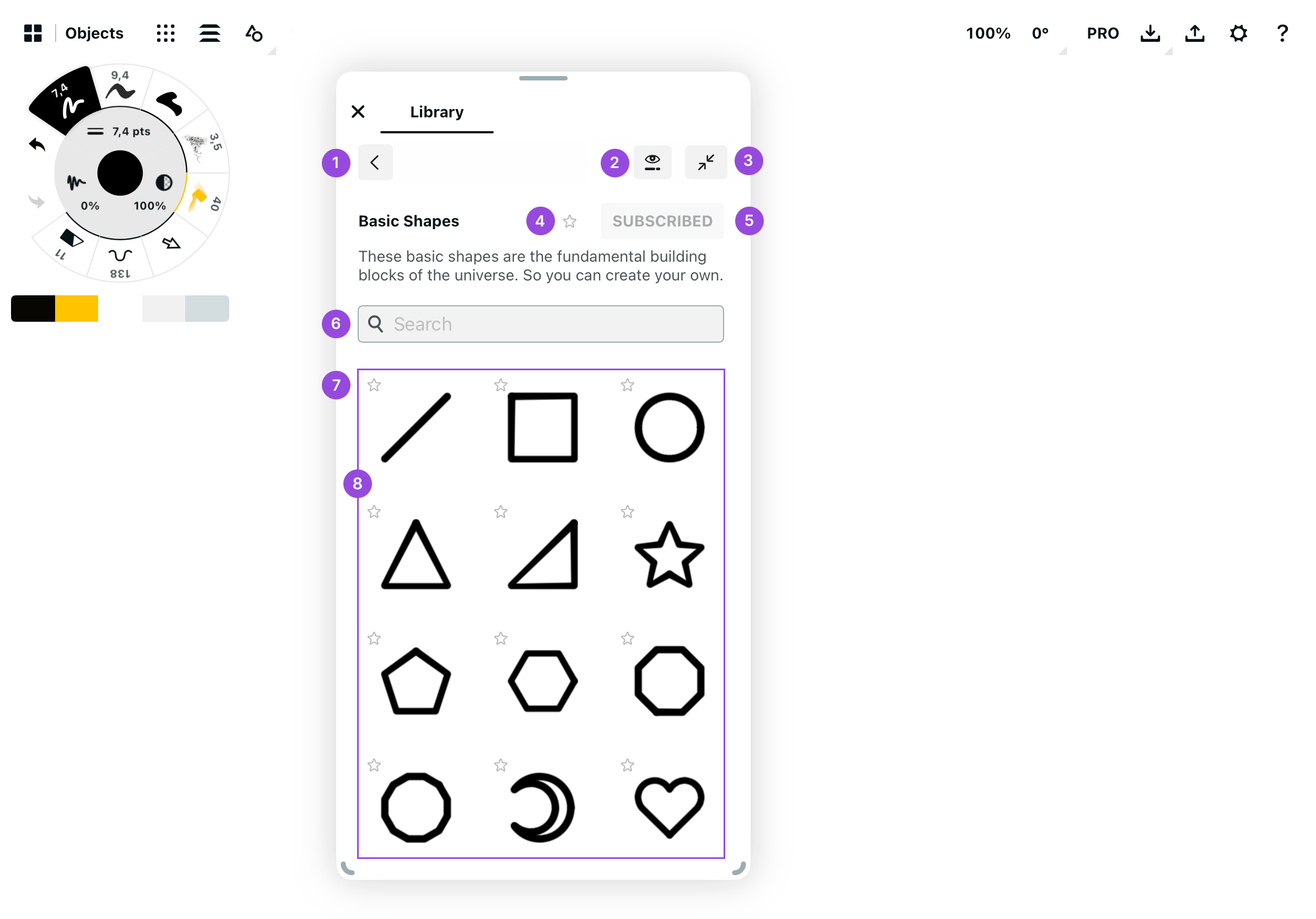 Object Pack View interface