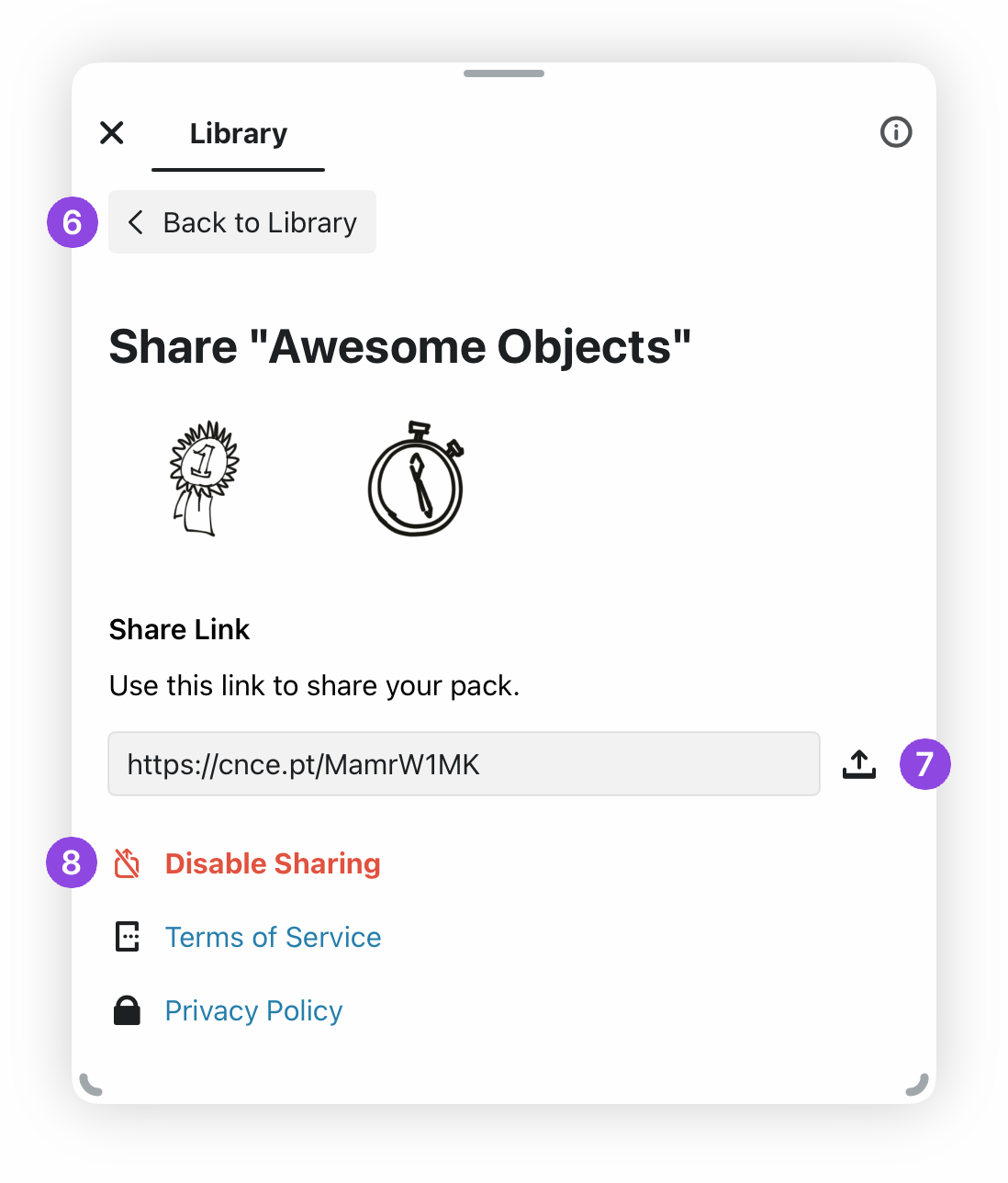 Object Pack Shared Screen