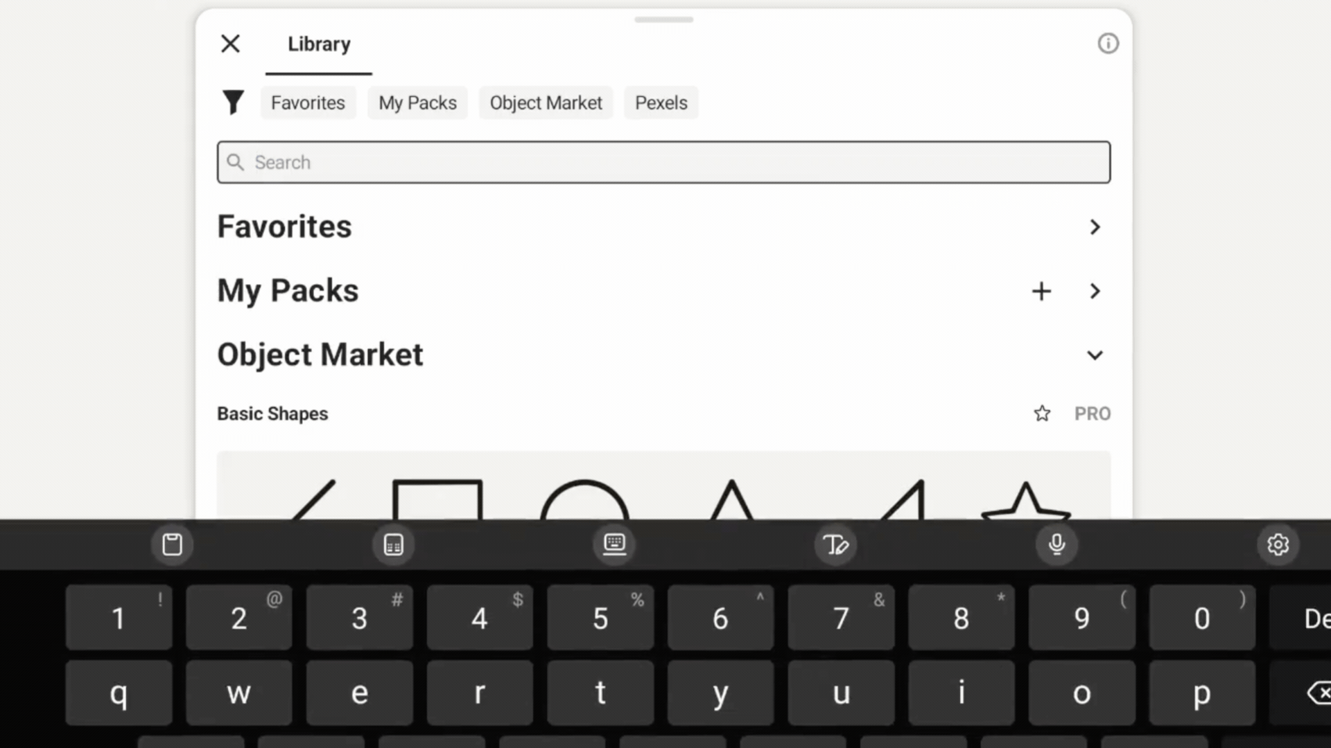 Typing "people' in the search bar to populate the Library of options.