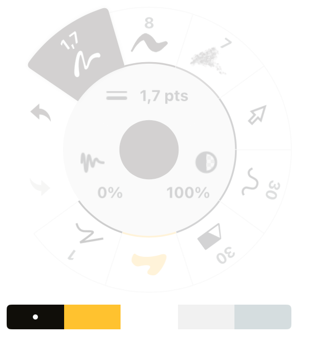 Color Palette below the Tool Wheel on iOS