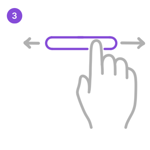 Swiping between different color palettes