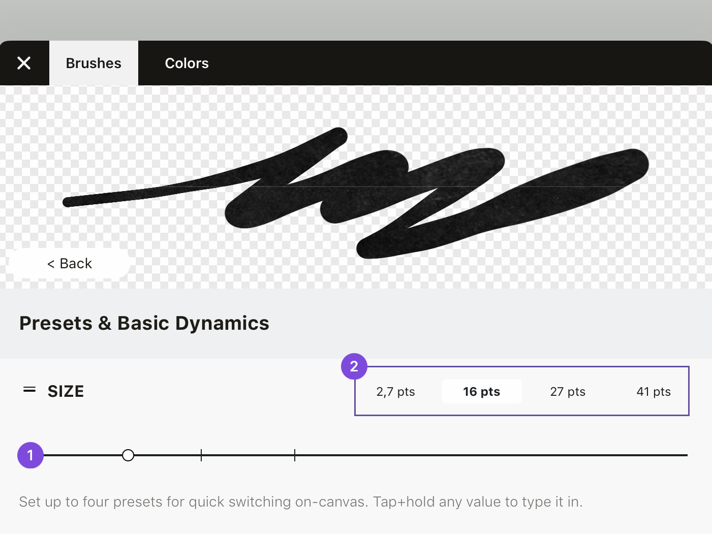 Presets and Basic Dynamics settings