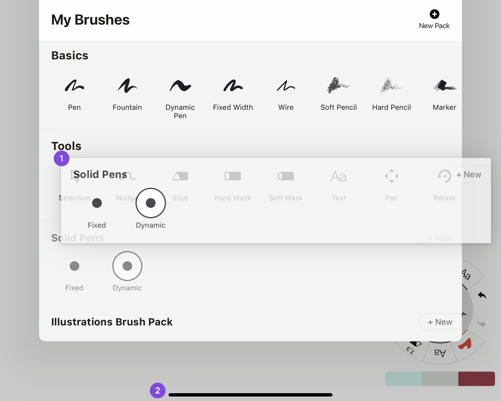 Exporting brush pack via drag