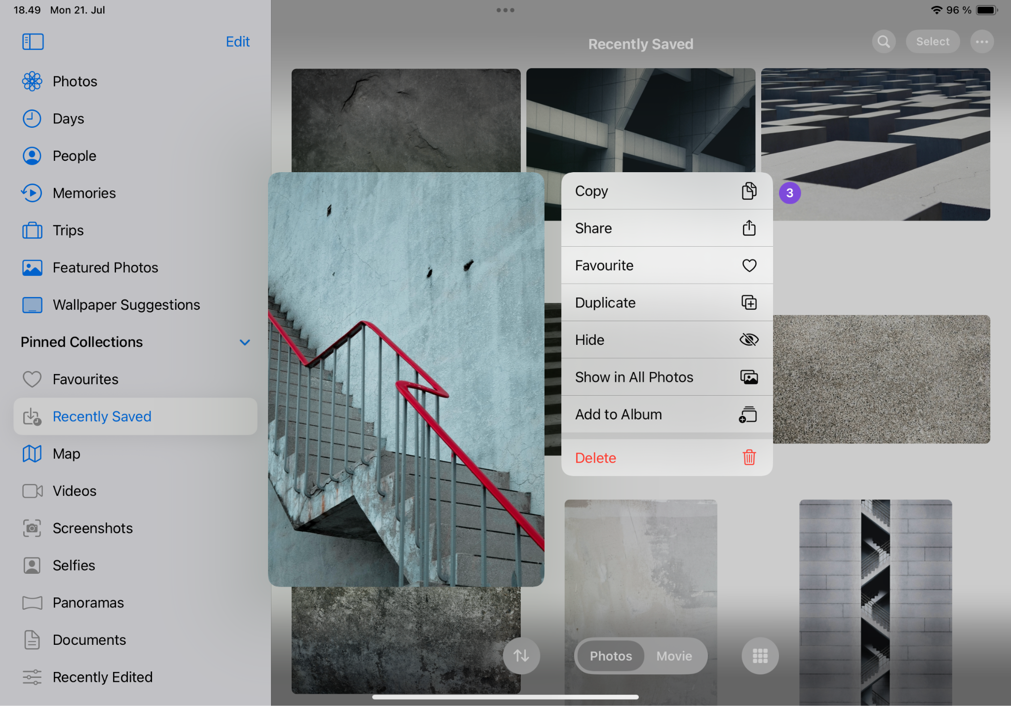 Tap Paperclip icon in Selection menu