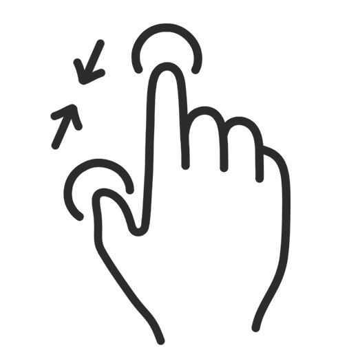 Scaling the Tool Wheel by pinching