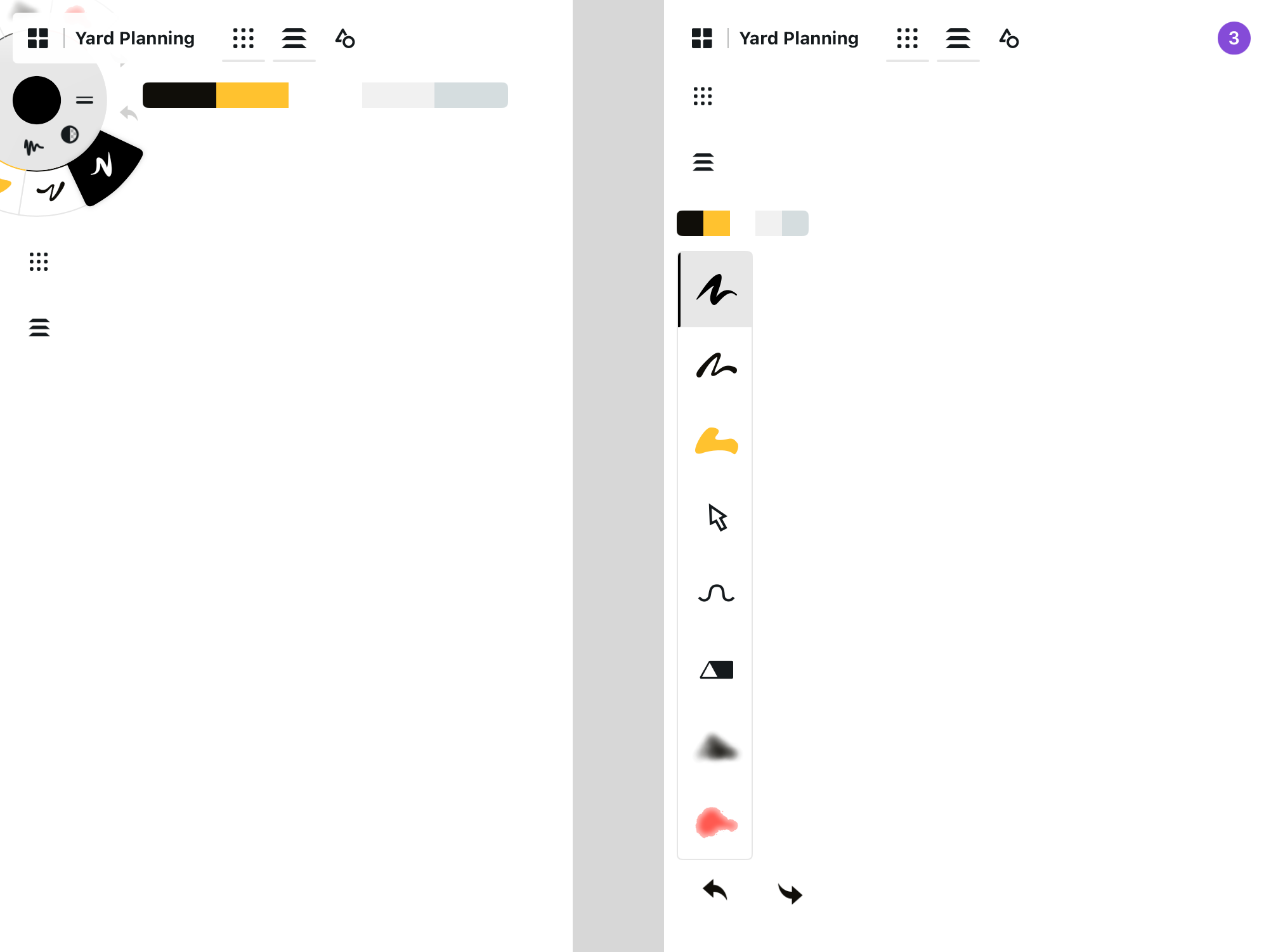 Compact mode with minimized labels and docked Tool Wheel