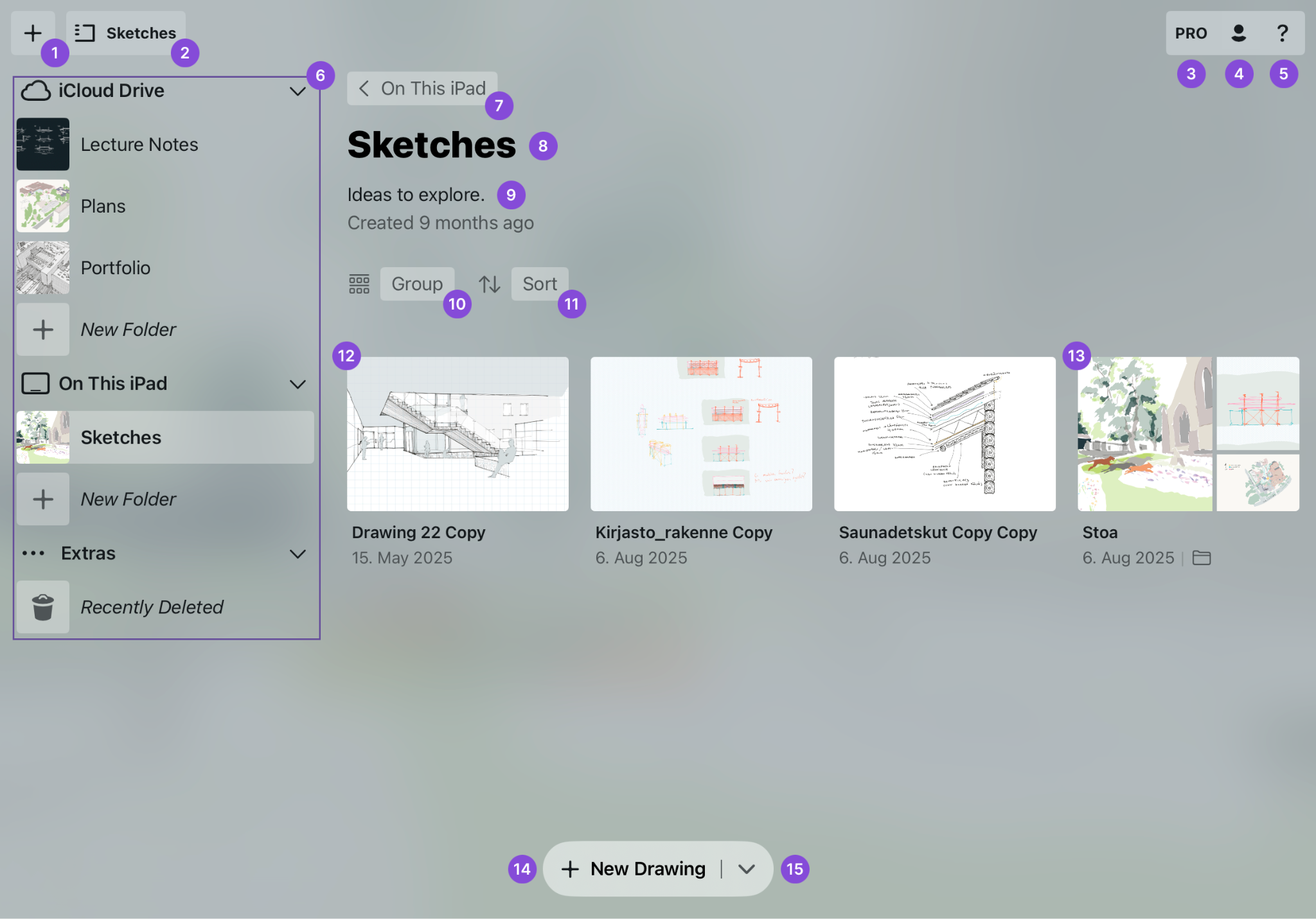 Concepts Gallery interface overview