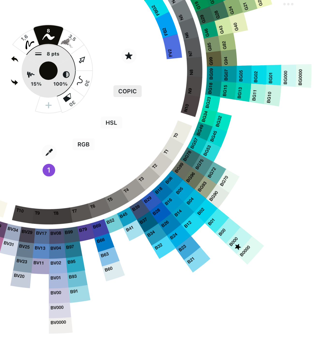 Color Picker icon in Color Wheel