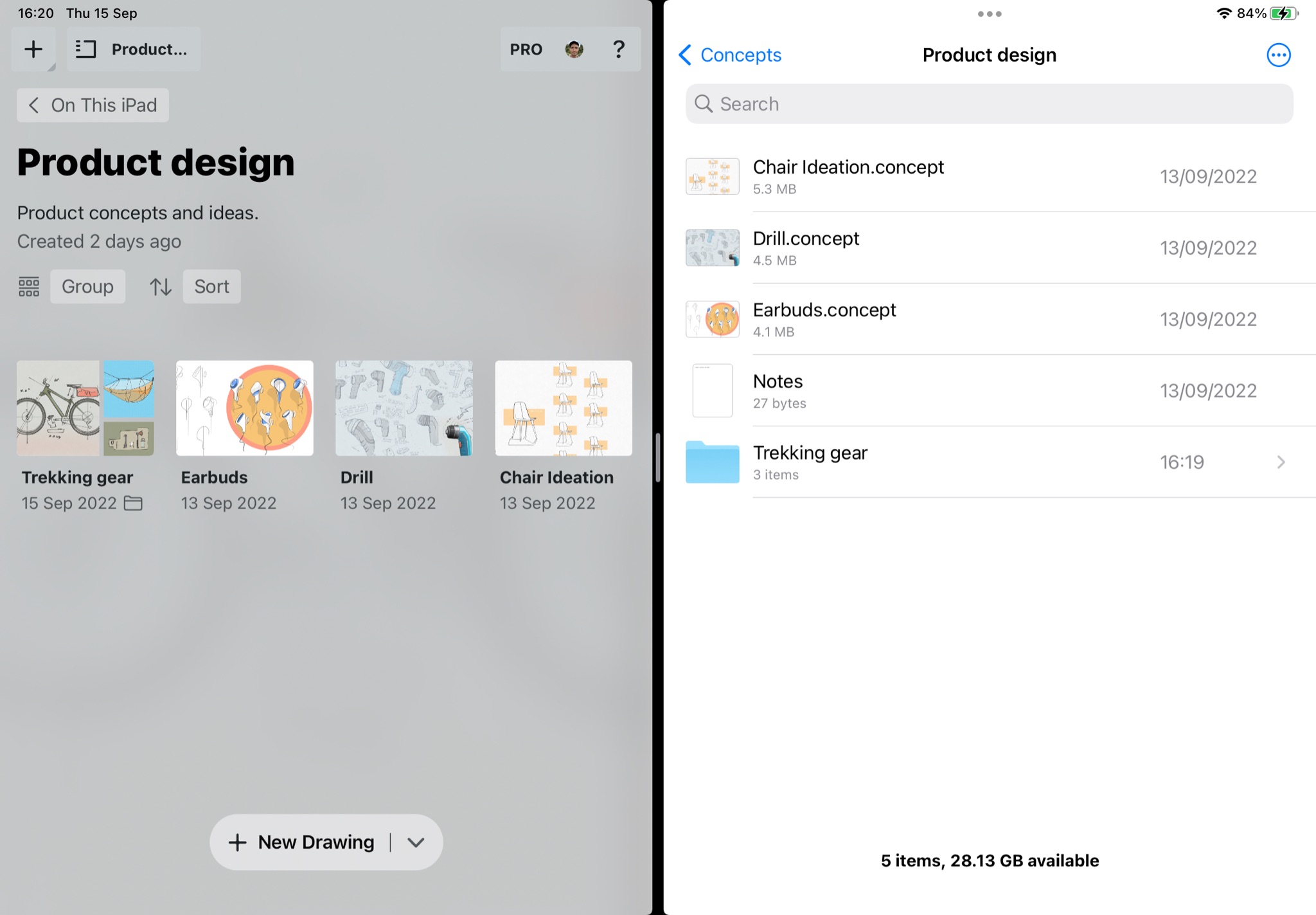 iOS File management with Concepts folder in Files app