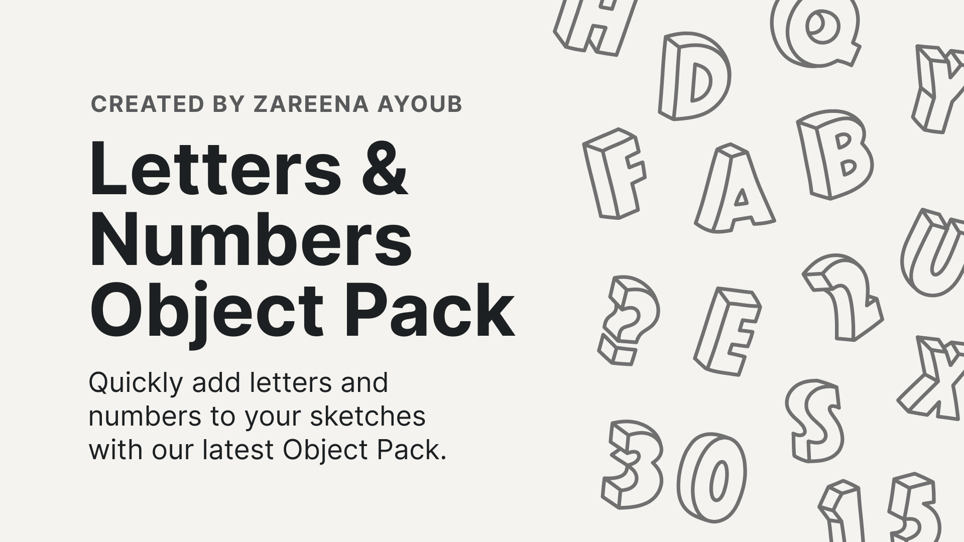 Letters & Numbers Object Pack shown in Concepts