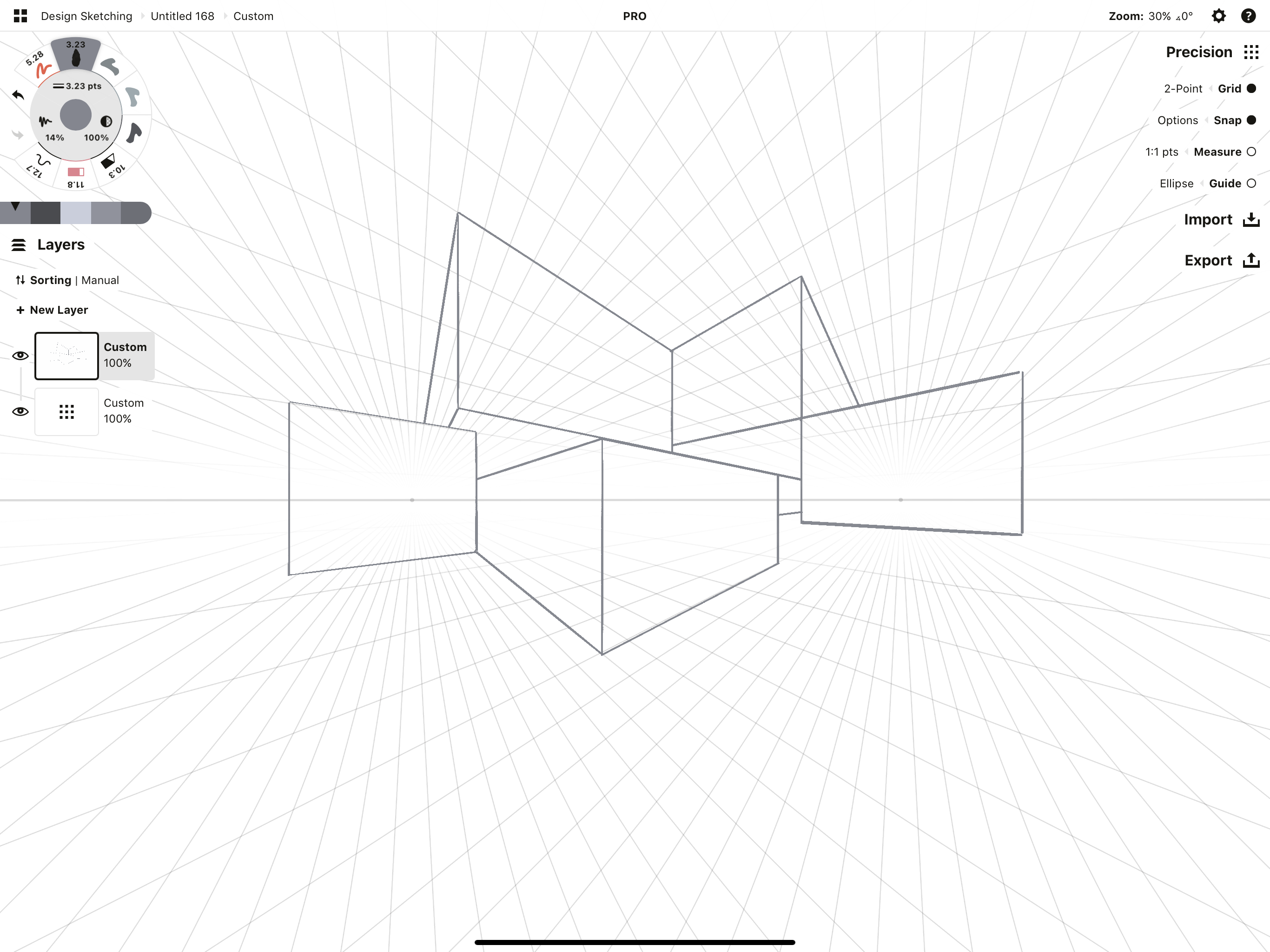 Complex structure with intersecting planes
