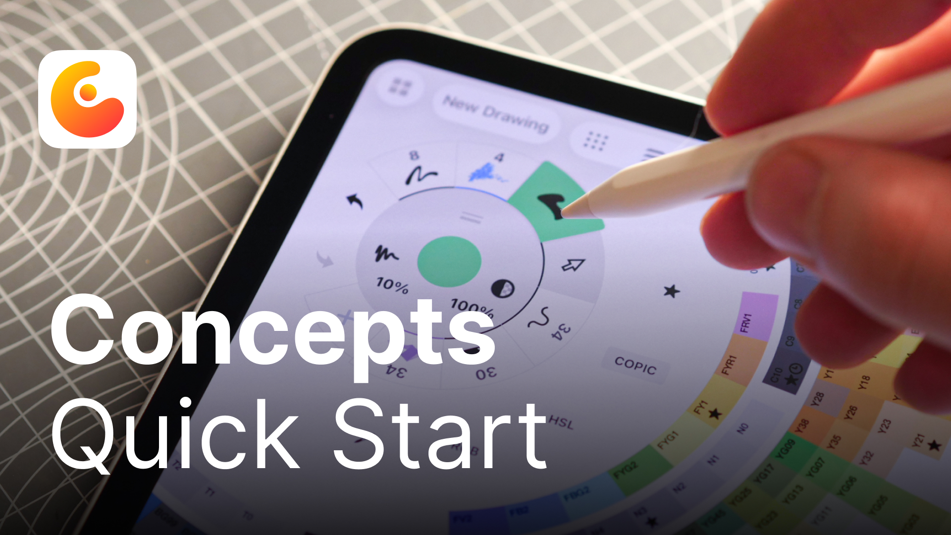 Concepts Quick Start Tutorial video covering app basics and cross-platform tools.