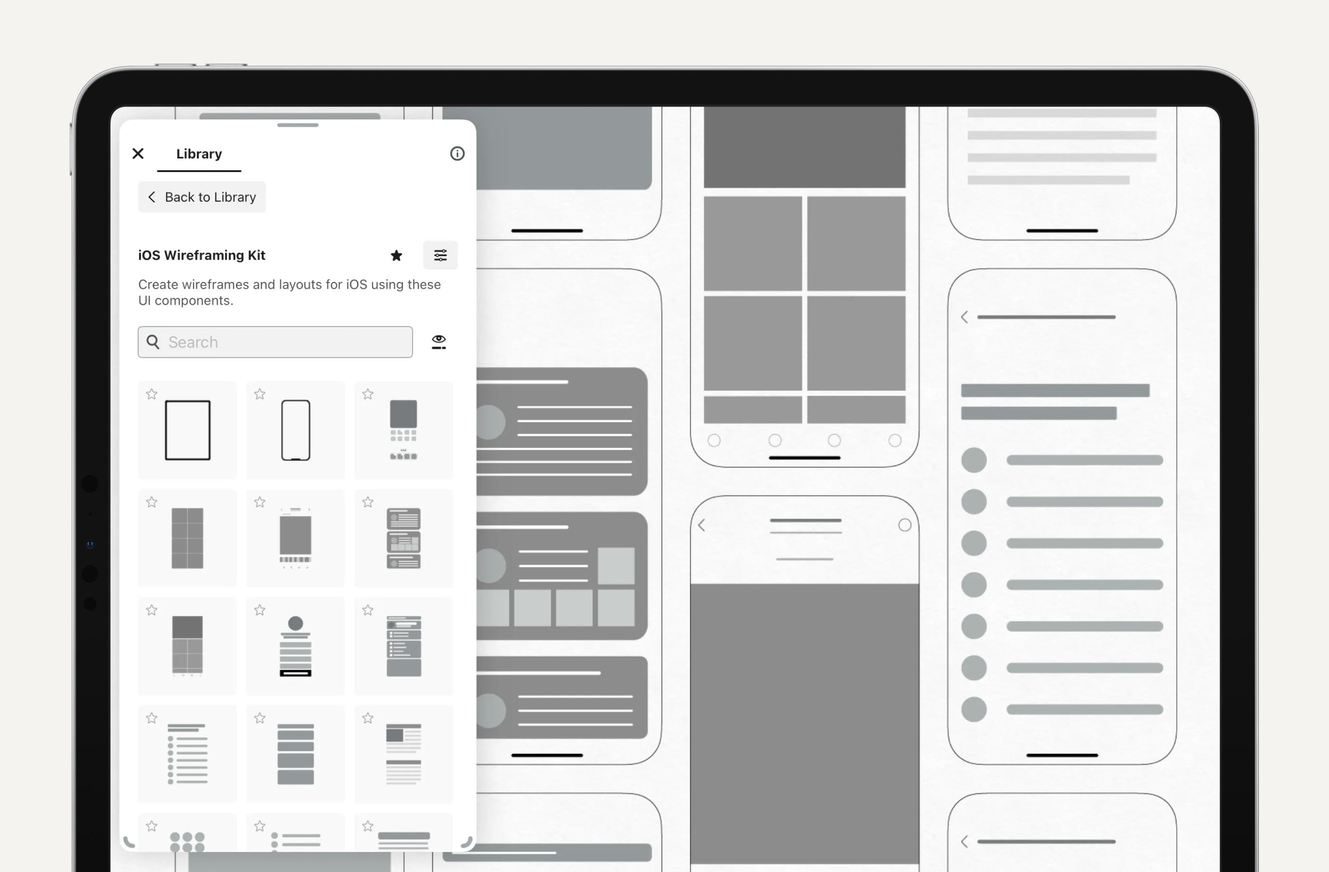 iOS Wireframing Object Pack
