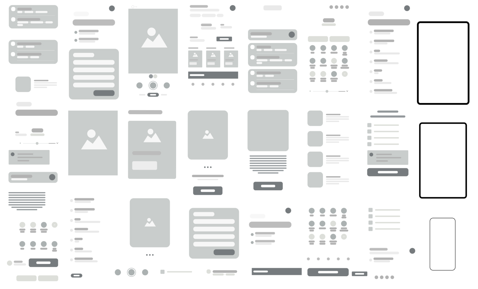 The full library of Android wireframe layouts