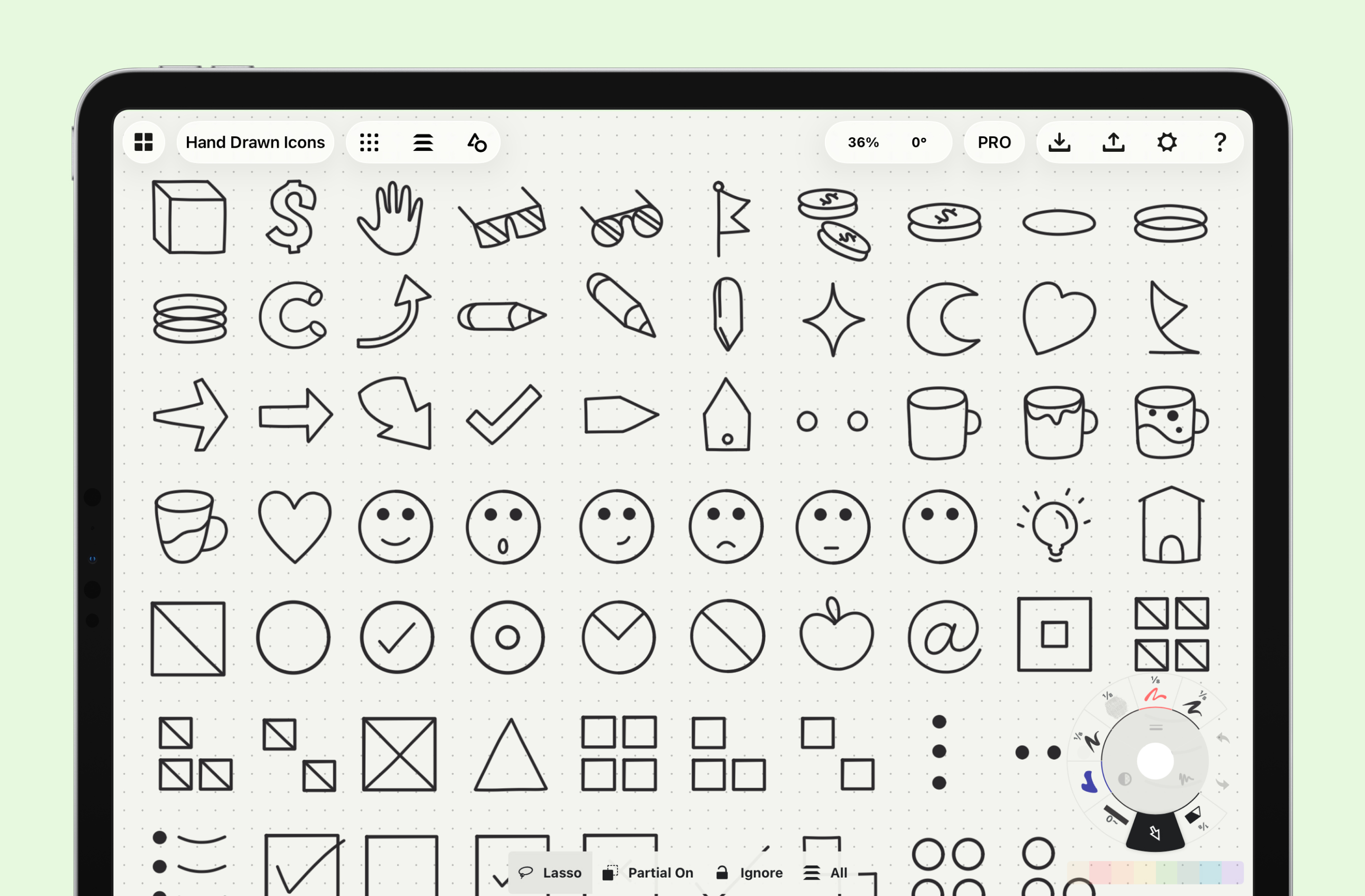 Hand Drawn Icons Vol.1 • Concepts App • Infinite, Flexible Sketching