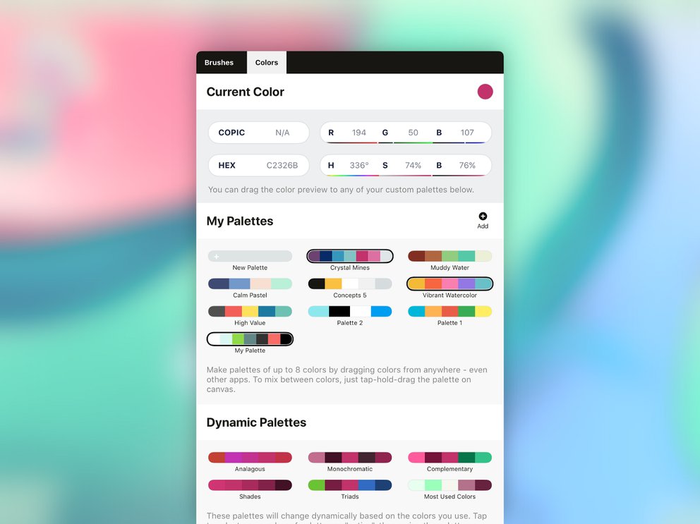How to Create Palettes and Mix Colors • Concepts App • Infinite ...