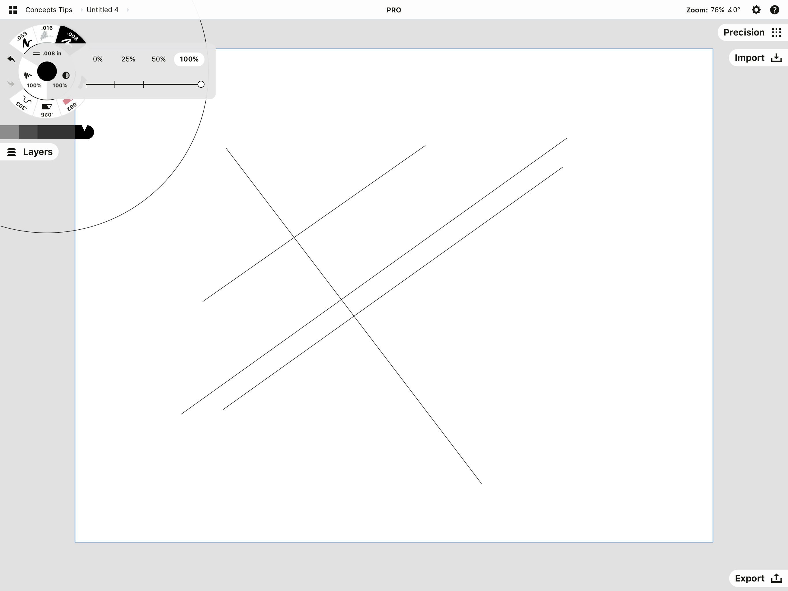 3 Ways to Draw a Straight Line • Concepts App • Infinite, Flexible Sketching