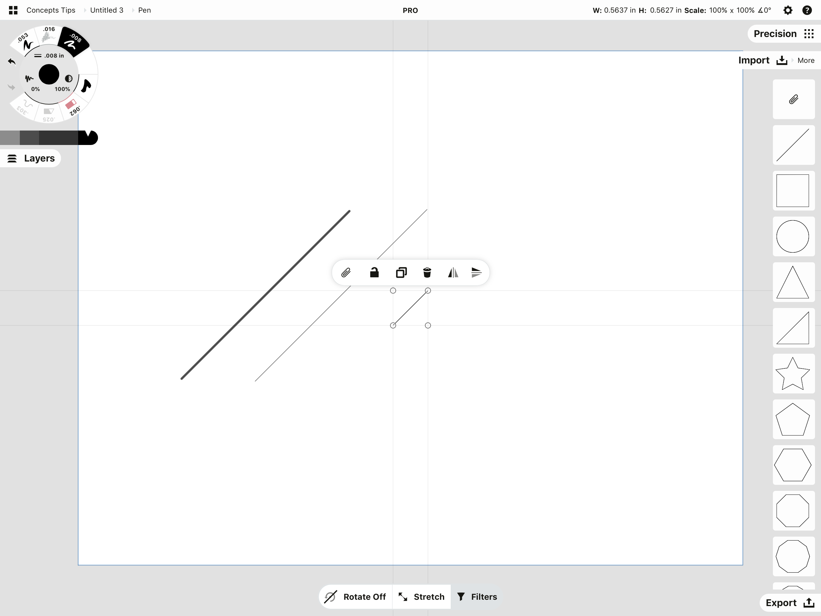 3 Ways to Draw a Straight Line • Concepts App • Infinite, Flexible