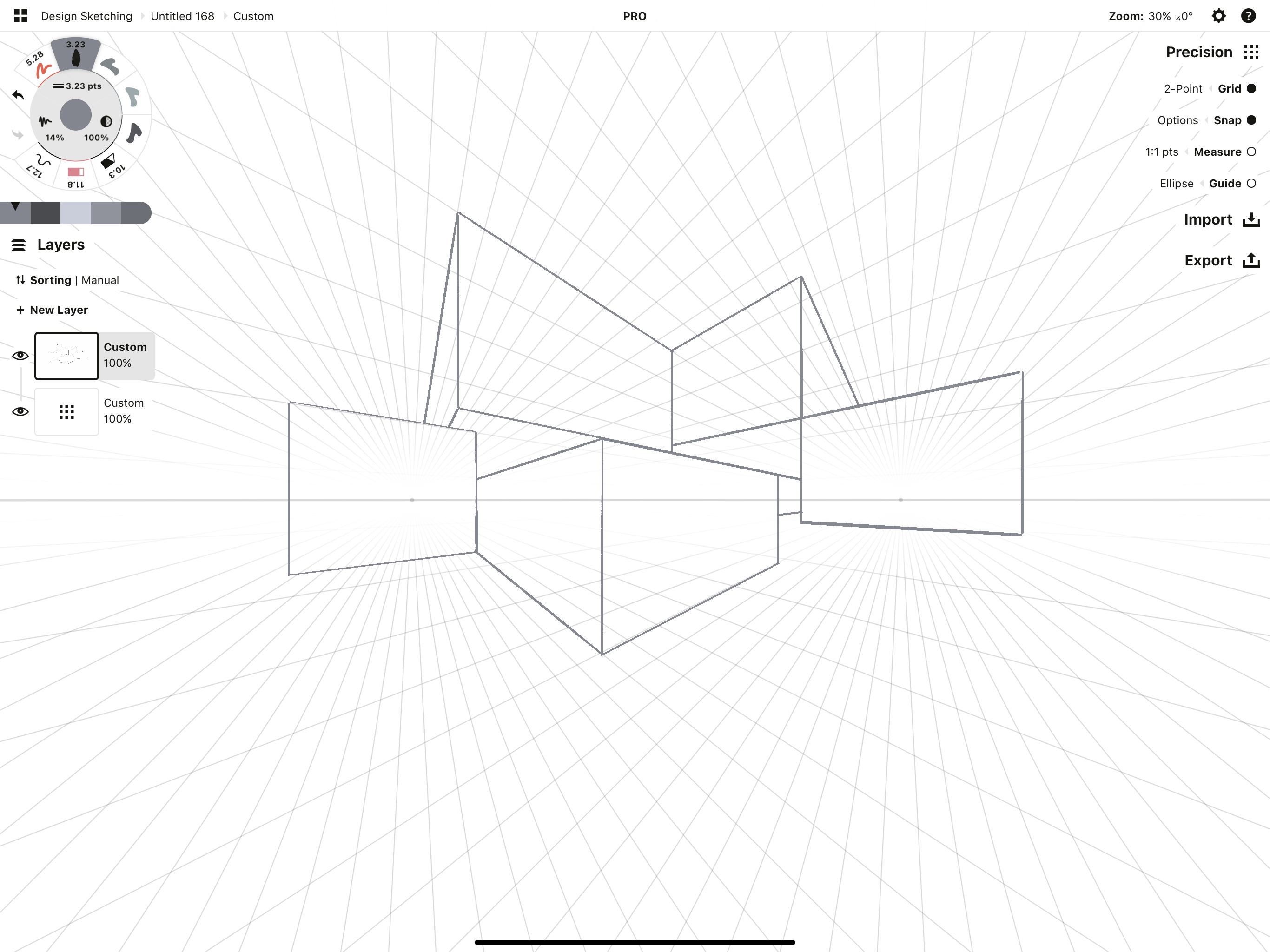 Koala Tools Wide-Angle Isometric Grid 3D Sketchbook