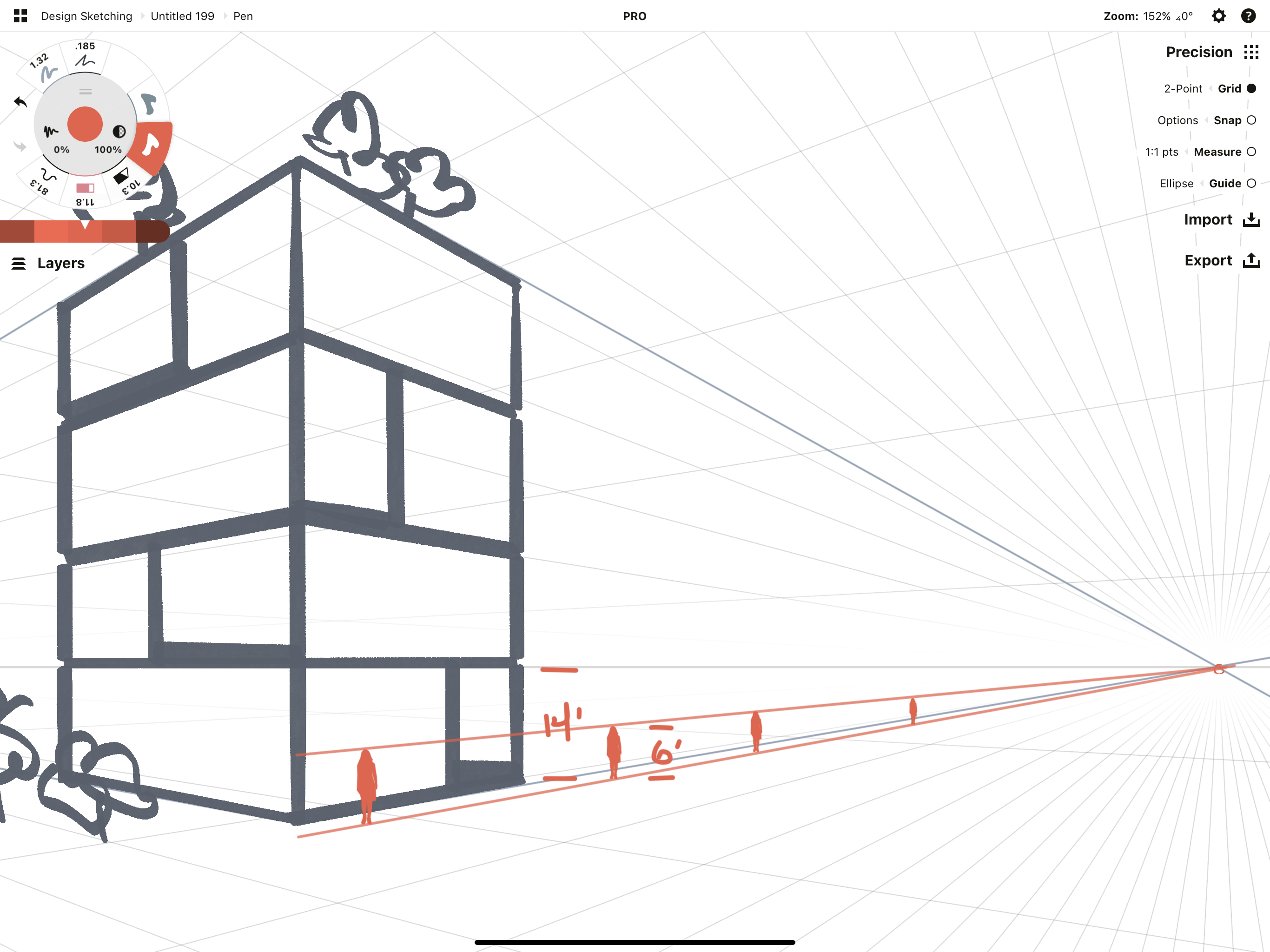 for grid drawing with measurements